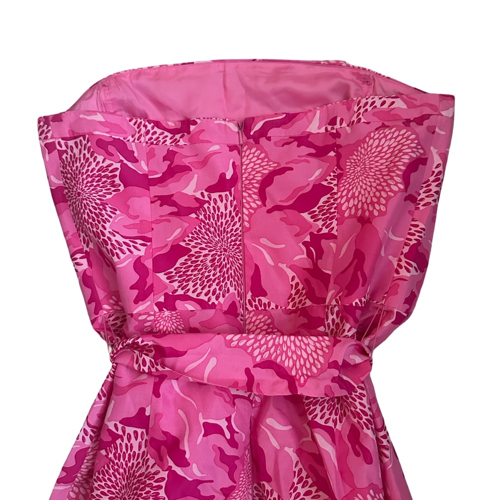 Lilly Pulitzer Pink Floral Strapless Belted Sundress - Picture 5 of 7